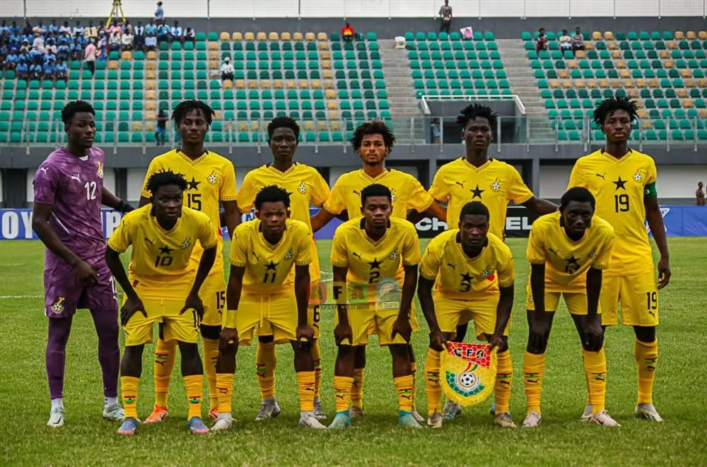 A West African youth national squad lined up before a tournament match
